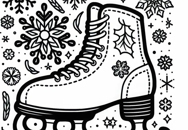 Schlittschuhe für Eiskunstläufer – Ausmalbild gratis