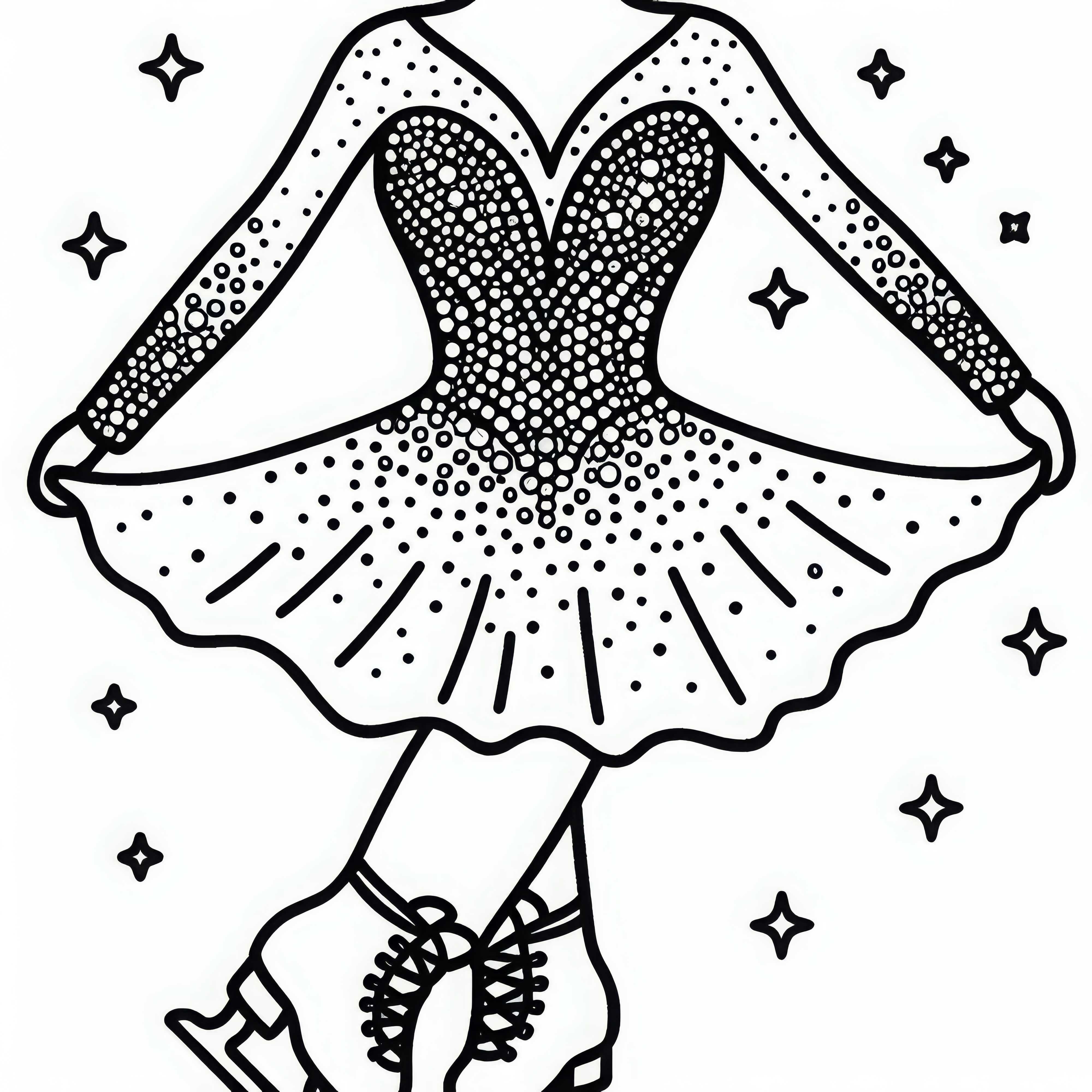 Traje brillante de una patinadora artística - Plantilla para colorear gratis