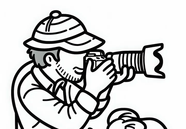 Tierfotograf Malvorlage Gratis Herunterladen