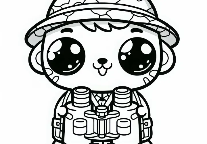 Fernglas für Tierfotografen – Ausmalbild einfach kostenlos