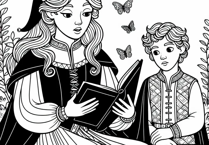 Märchenerzählerin Ausmalbild Kostenlos