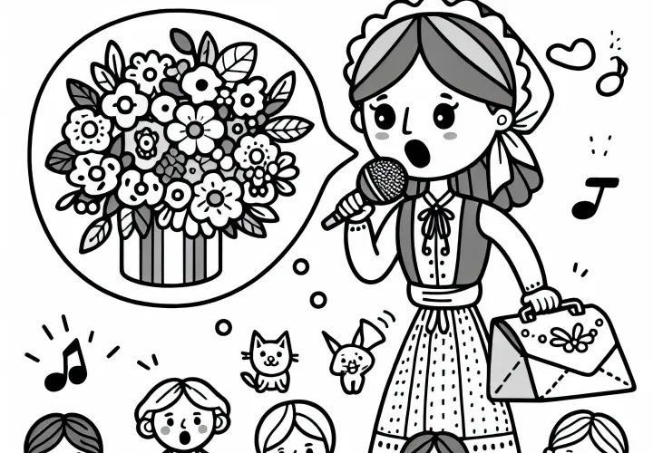 Märchenerzählerin erzählt Malvorlage kostenlos