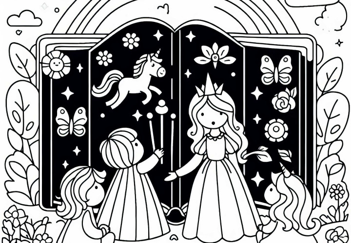 Märchenbuch Malvorlage Kostenlos: Hochwertiges Ausmalbild zum Download Märchenbuch Malvorlage Kostenlos: Hochwertiges Ausmalbild zum Download