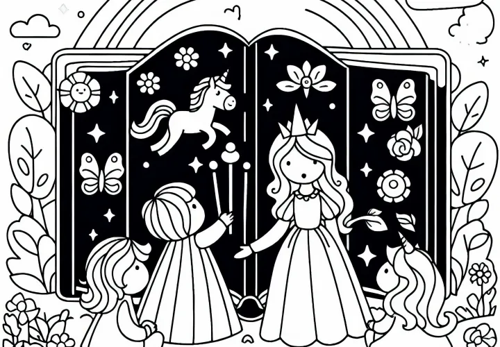 Märchenbuch Malvorlage Kostenlos: Hochwertiges Ausmalbild zum Download