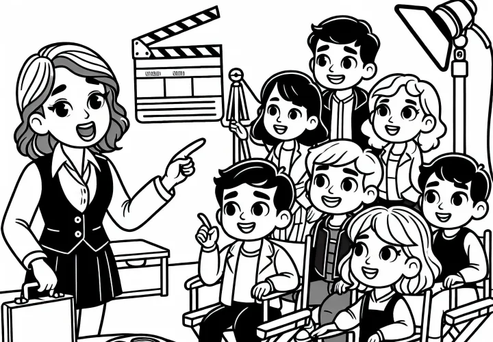 Režiserka daje navodila na filmskem setu – Barvna slika gratis