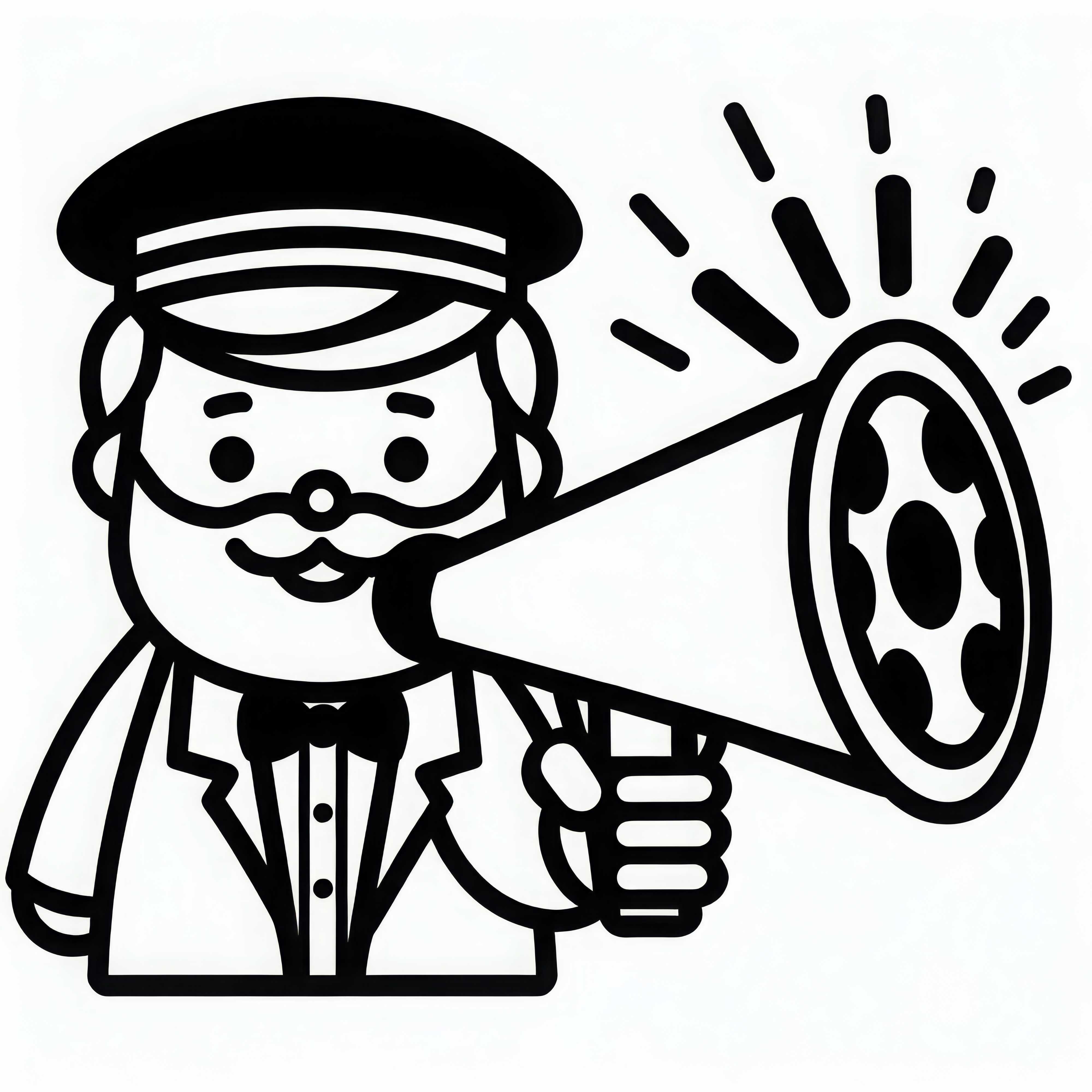 Megaphone of a director - Coloring page simple and free