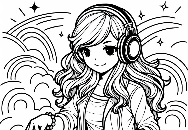 ¡Dibujo para colorear de DJane gratis - descárgalo ahora! Dibujo para colorear de DJane gratis - ¡descárgalo ahora!