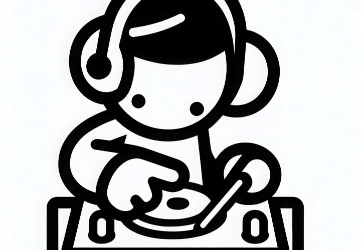 Dibujo para colorear DJ Simple Gratis DJ Dibujo para Colorear Fácil Gratis