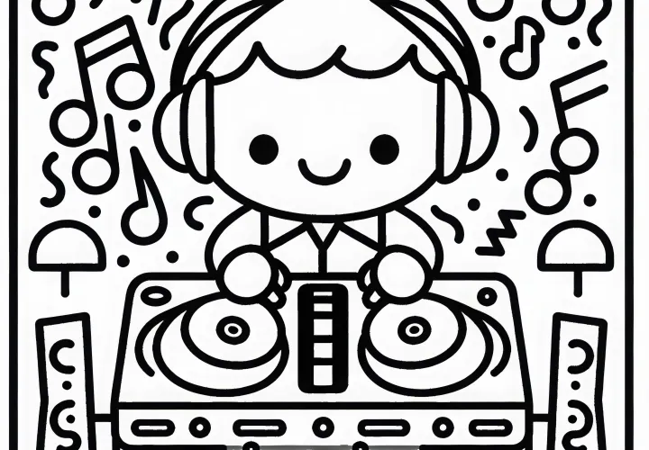 DJ Mixt pesmi na DJ pult – barvna predloga enostavno brezplačno