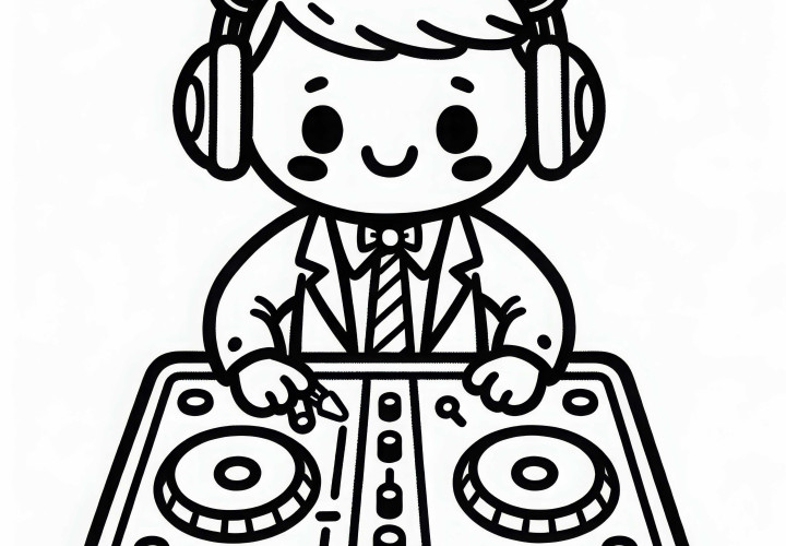 Dibujo para colorear de mesa de DJ gratis DJ mesa dibujo para colorear gratis