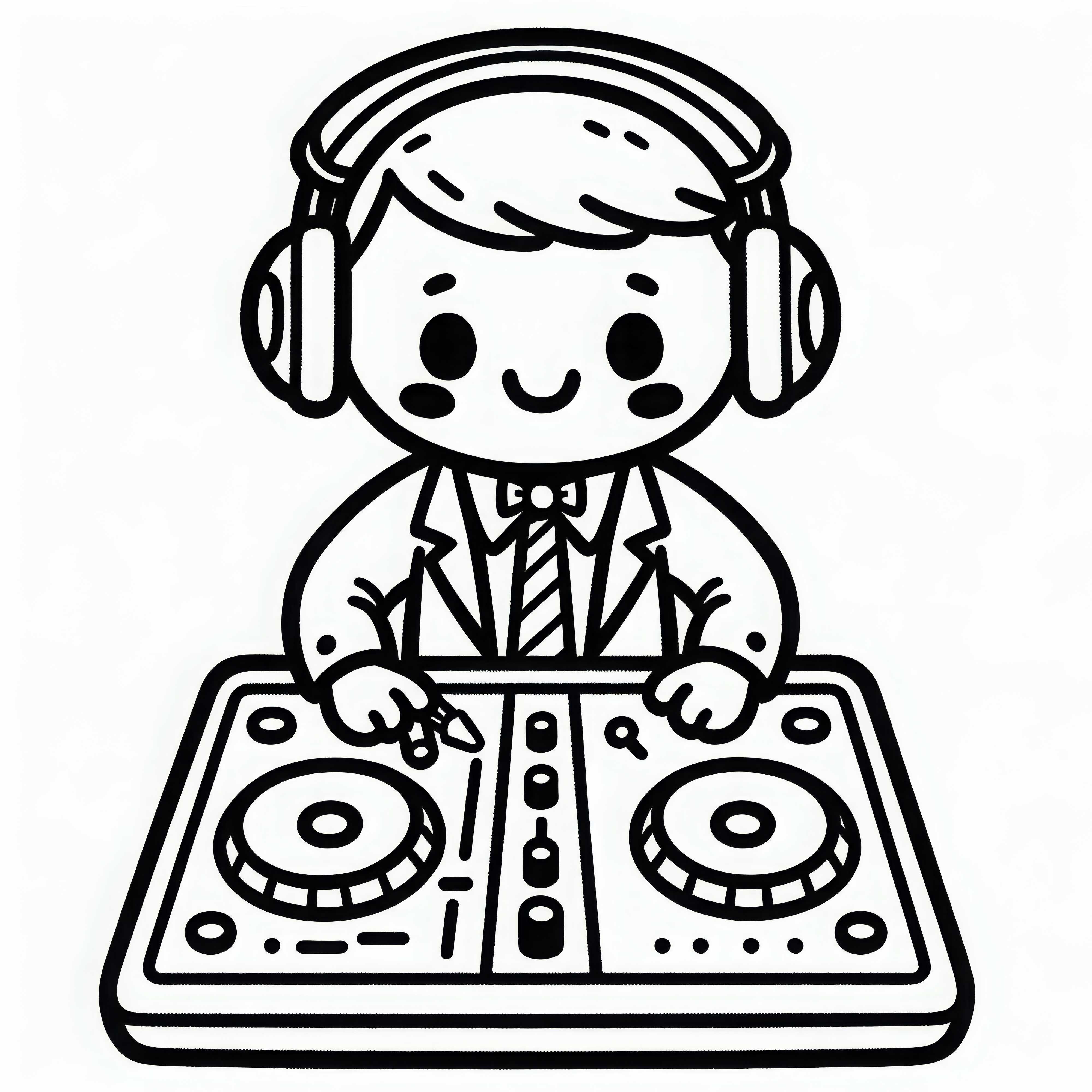 Dibujo para colorear de DJ gratis