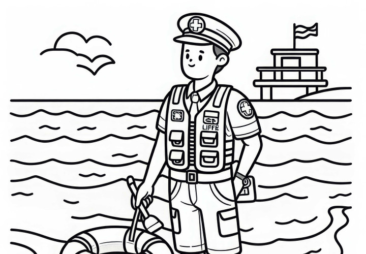 Lifeguard Coloring Page Free