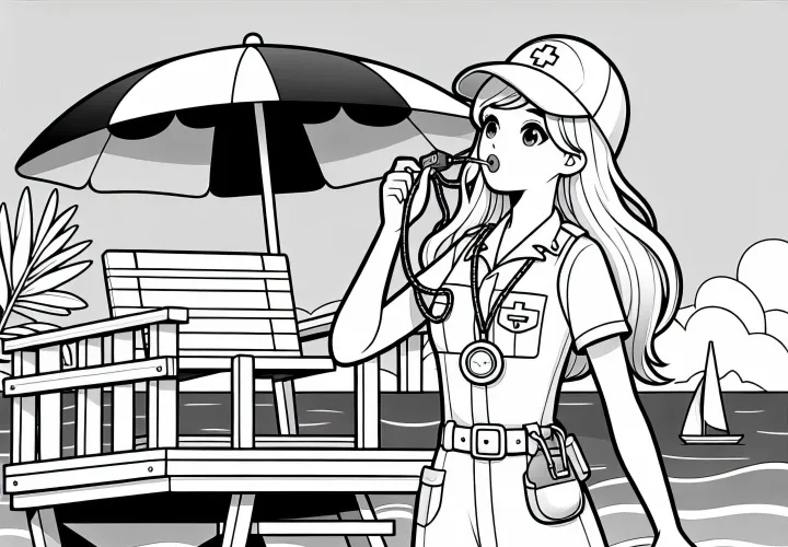 Redder svømmerinde farvelægning billede gratis