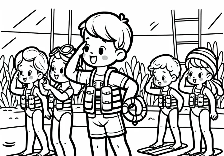 Børn som livredder farvelægning gratis