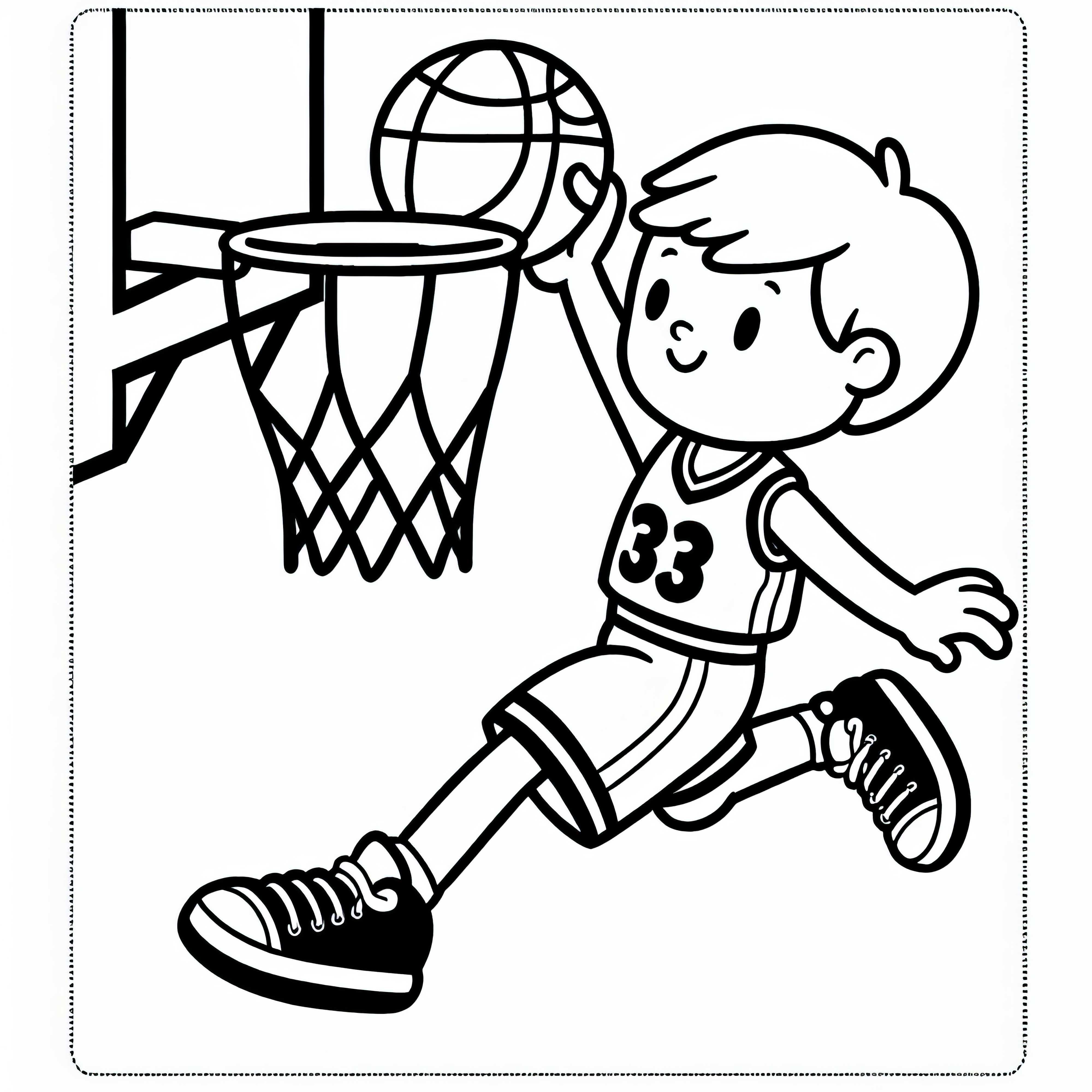Plantilla de dibujo de jugador de baloncesto fácil y gratuita