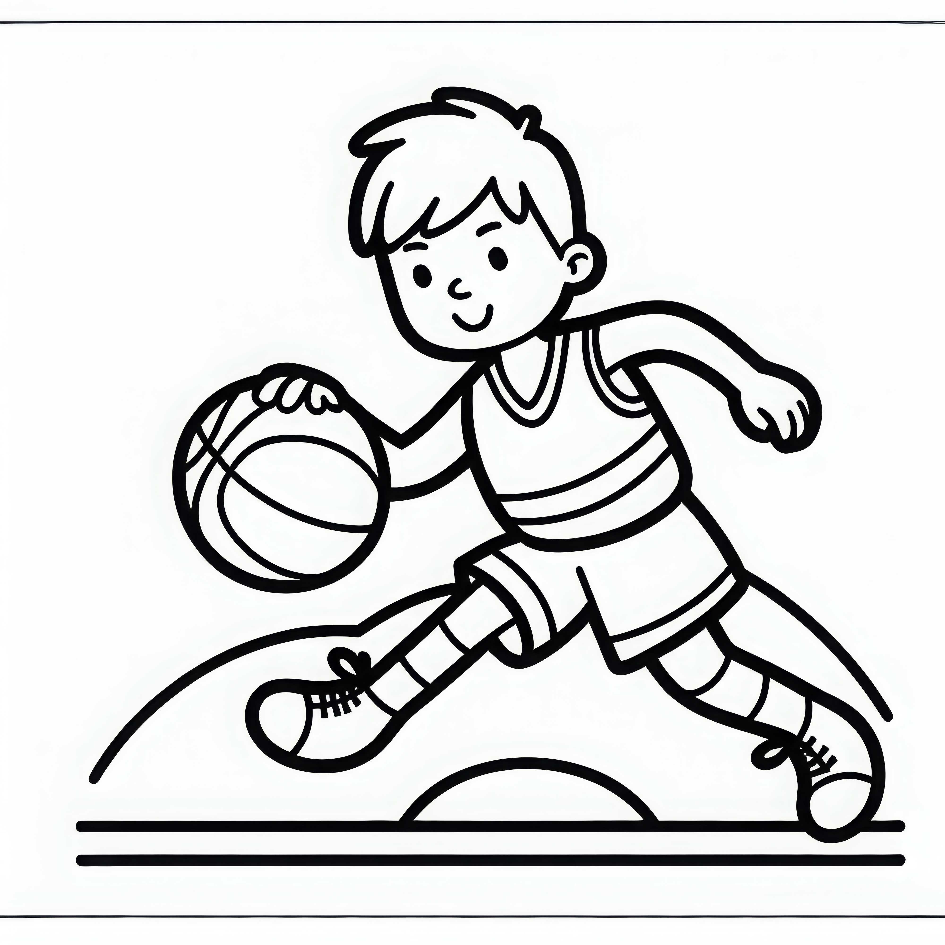 Jugador de baloncesto dribla con el balón por la cancha - Imagen para colorear gratis