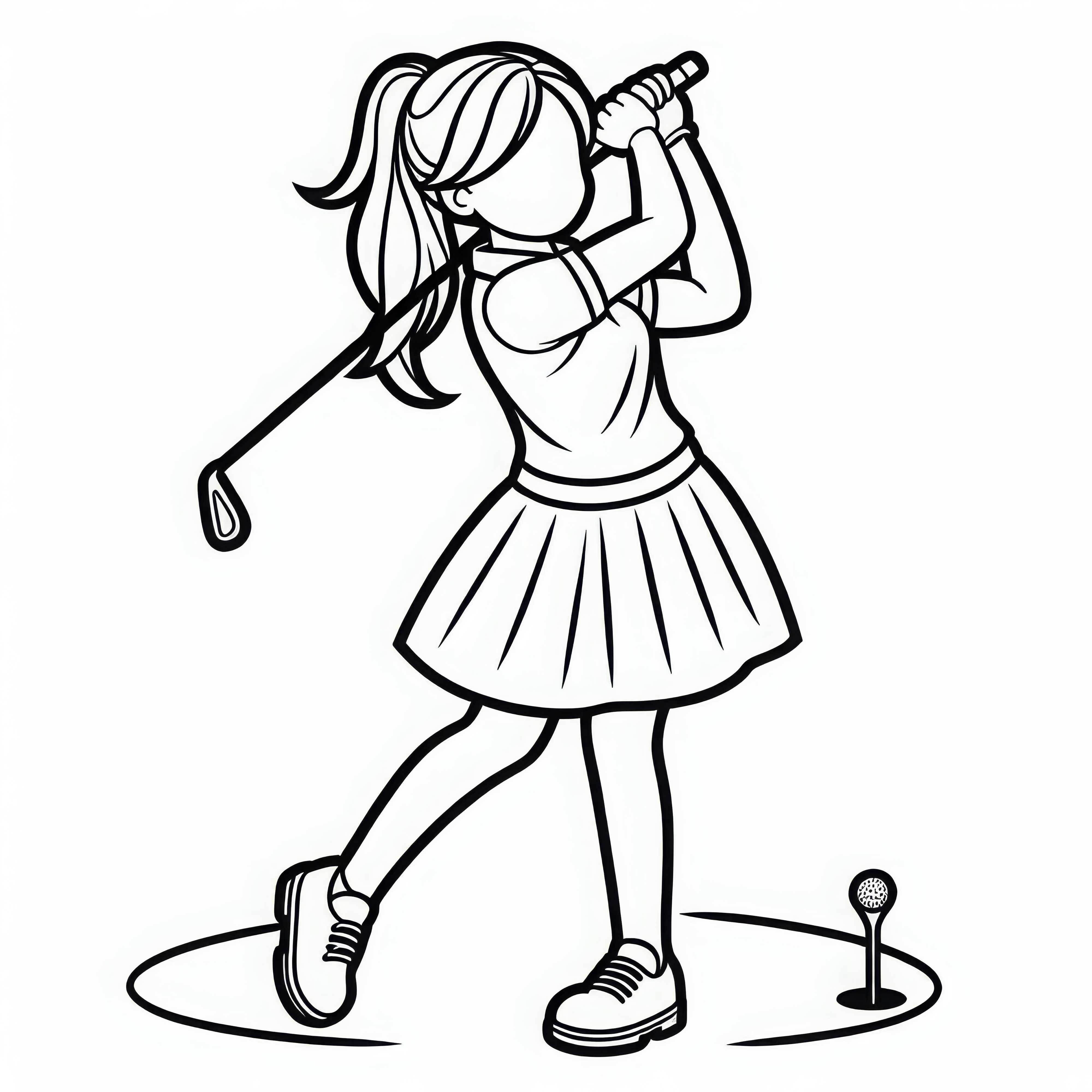 Gambar Mewarnai Pemain Golf yang Mudah dan Gratis