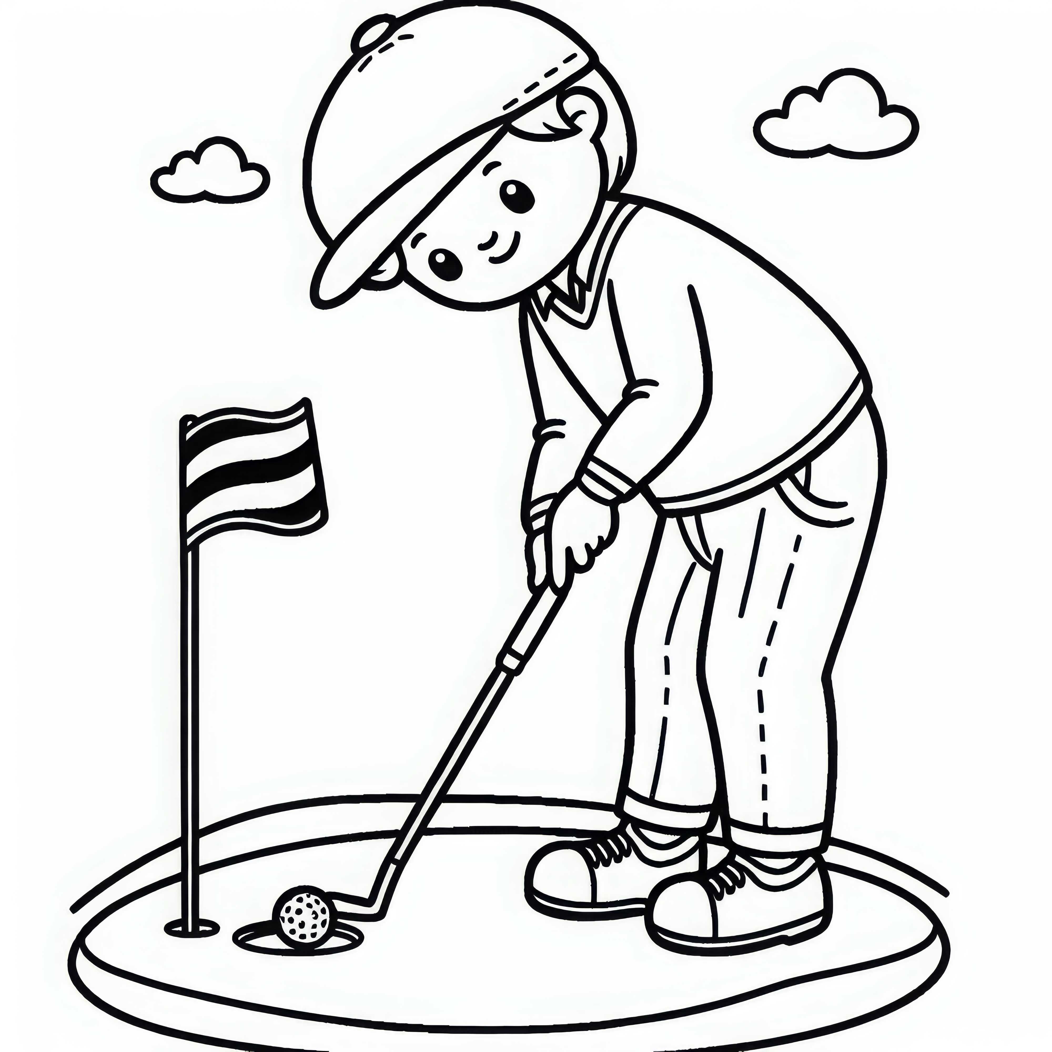 Pemain golf mencetak gambar mewarnai secara gratis