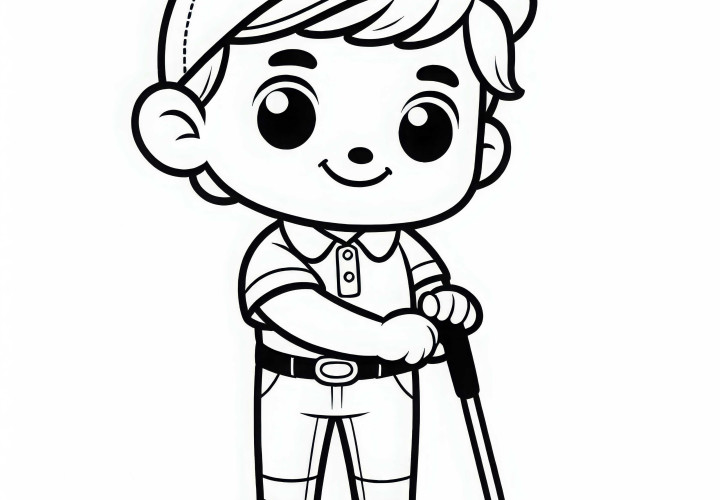 Golf player coloring page simple free