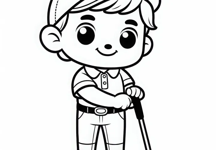 Golfspiller farvelægningsskabelon Enkel Gratis