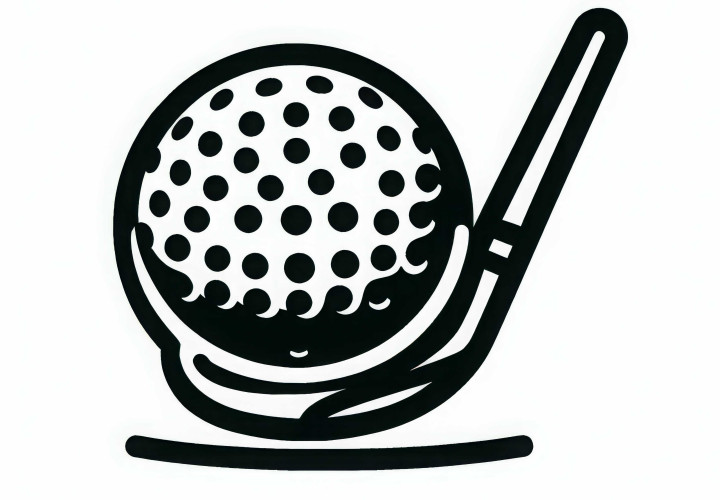 Gambar Mewarnai Bola Golf Sederhana Gratis