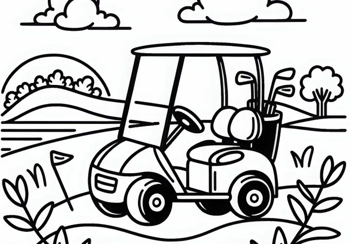 Gratis golfvogn farvelægningsside