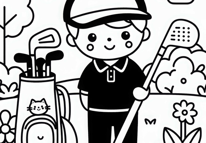 Template mewarnai tas golf gratis