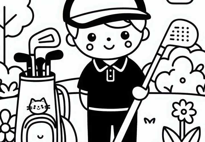 Golf taske farvelægningsark gratis