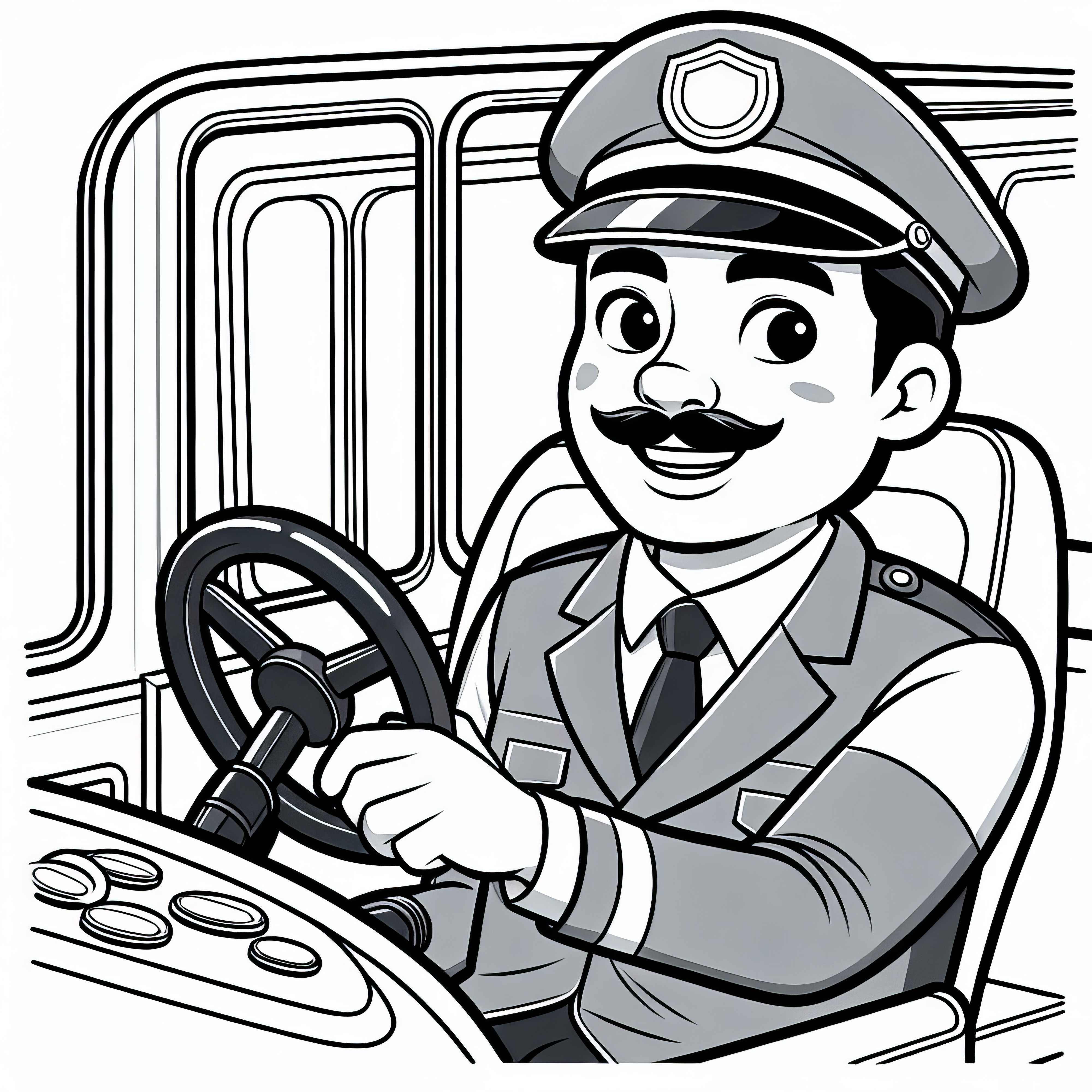 Bezplatná omalovánka řidiče autobusu
