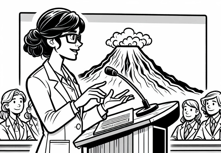Vulkan researcher presents results at conference – Free coloring template