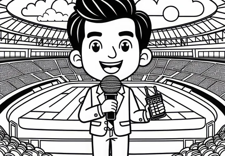 Stadionsprecher Ausmalbild Einfach Kostenlos