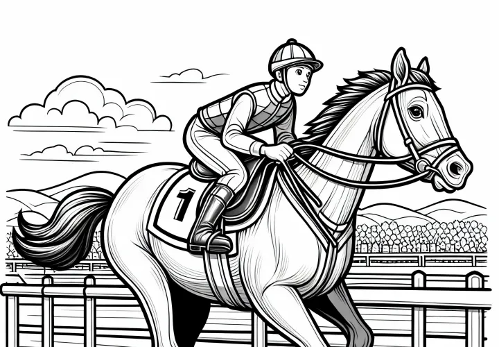 Jahač na konju - Barvna slika brezplačno