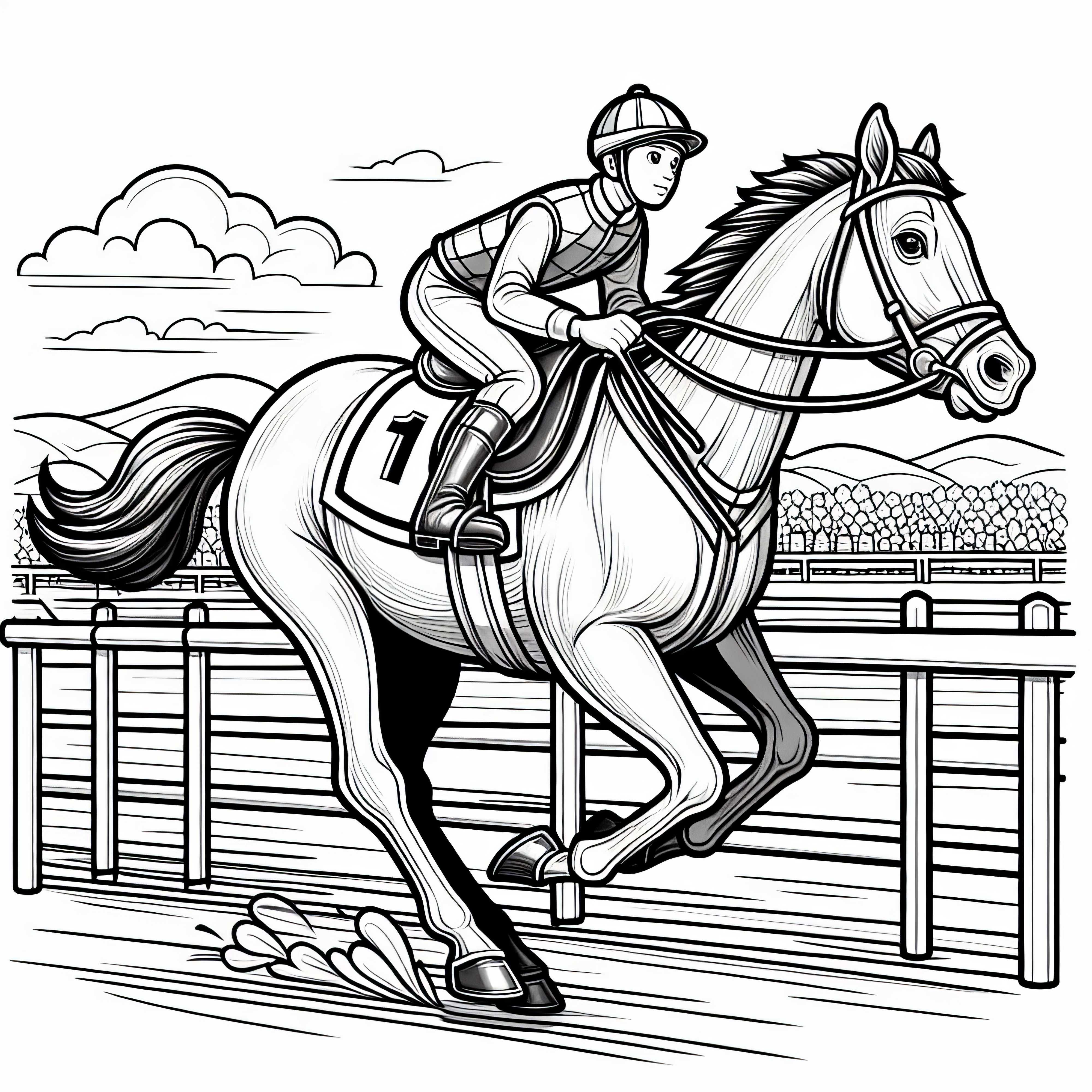 Cavaliere su cavallo – Disegno da colorare gratuito