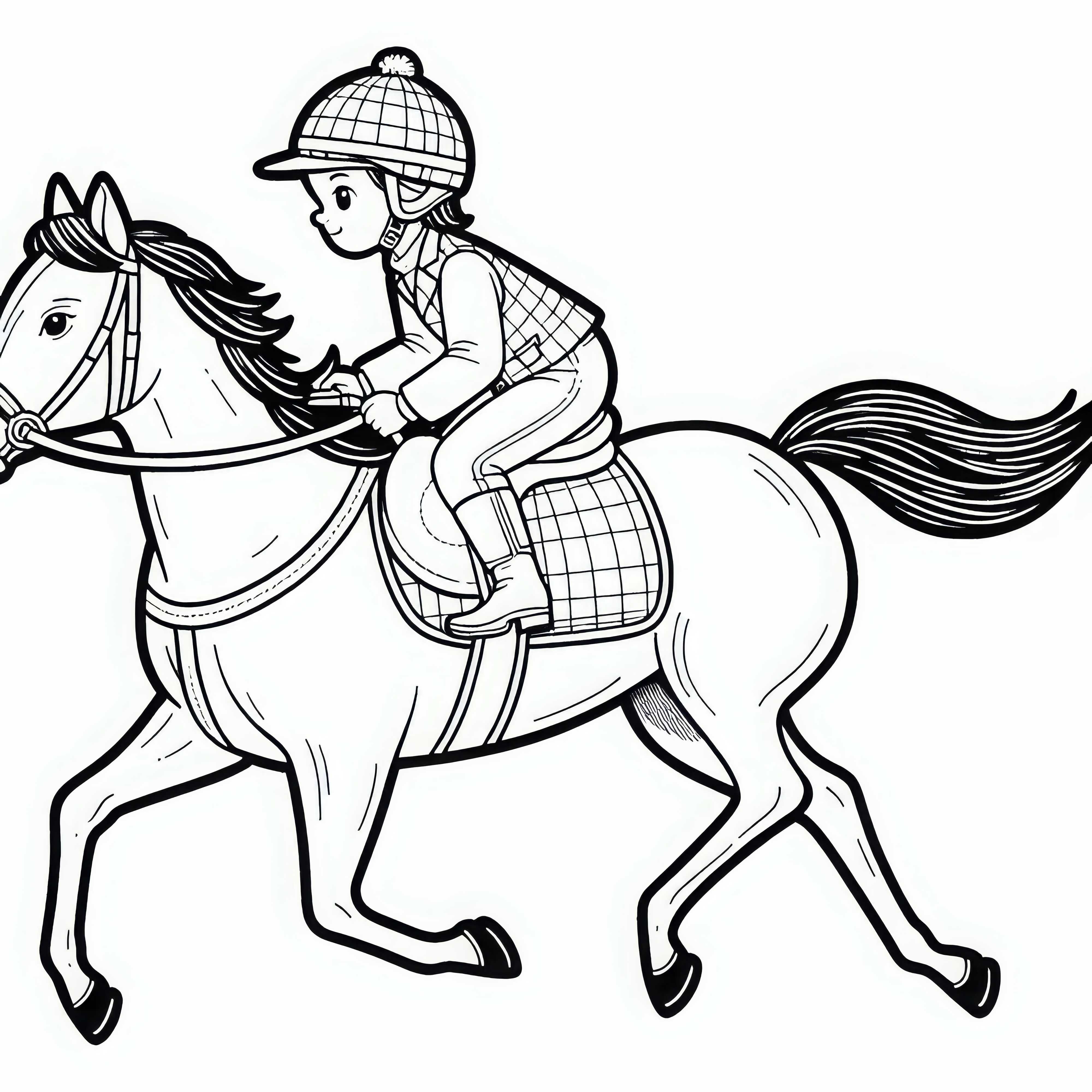 Il cavaliere galoppa - Disegno da colorare gratuito