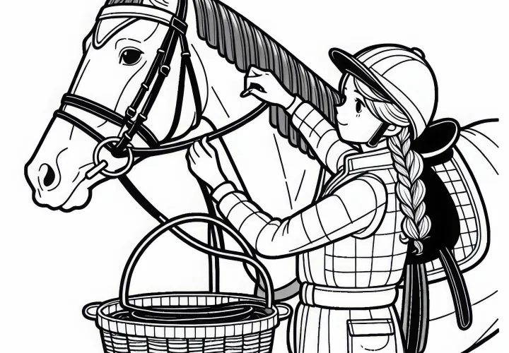 Jahačica Pripravlja Konja Za Naslednjo Dirko - Barvna Slika Brezplačno