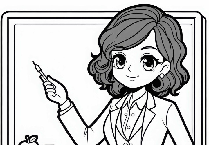 Disegno da colorare di una professoressa: gratuito da scaricare Disegno da colorare di una professoressa: Disponibile per il download gratuito