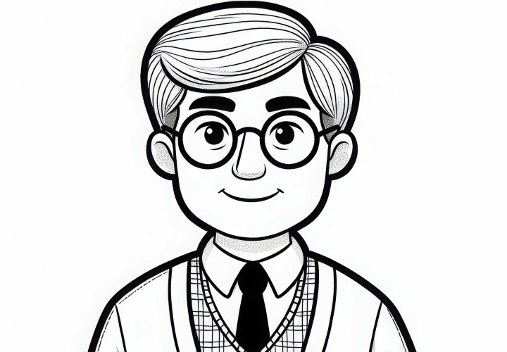 Scarica gratuitamente il disegno da colorare del professore e coloralo online Professore Disegno da colorare Scarica gratuitamente e colora online