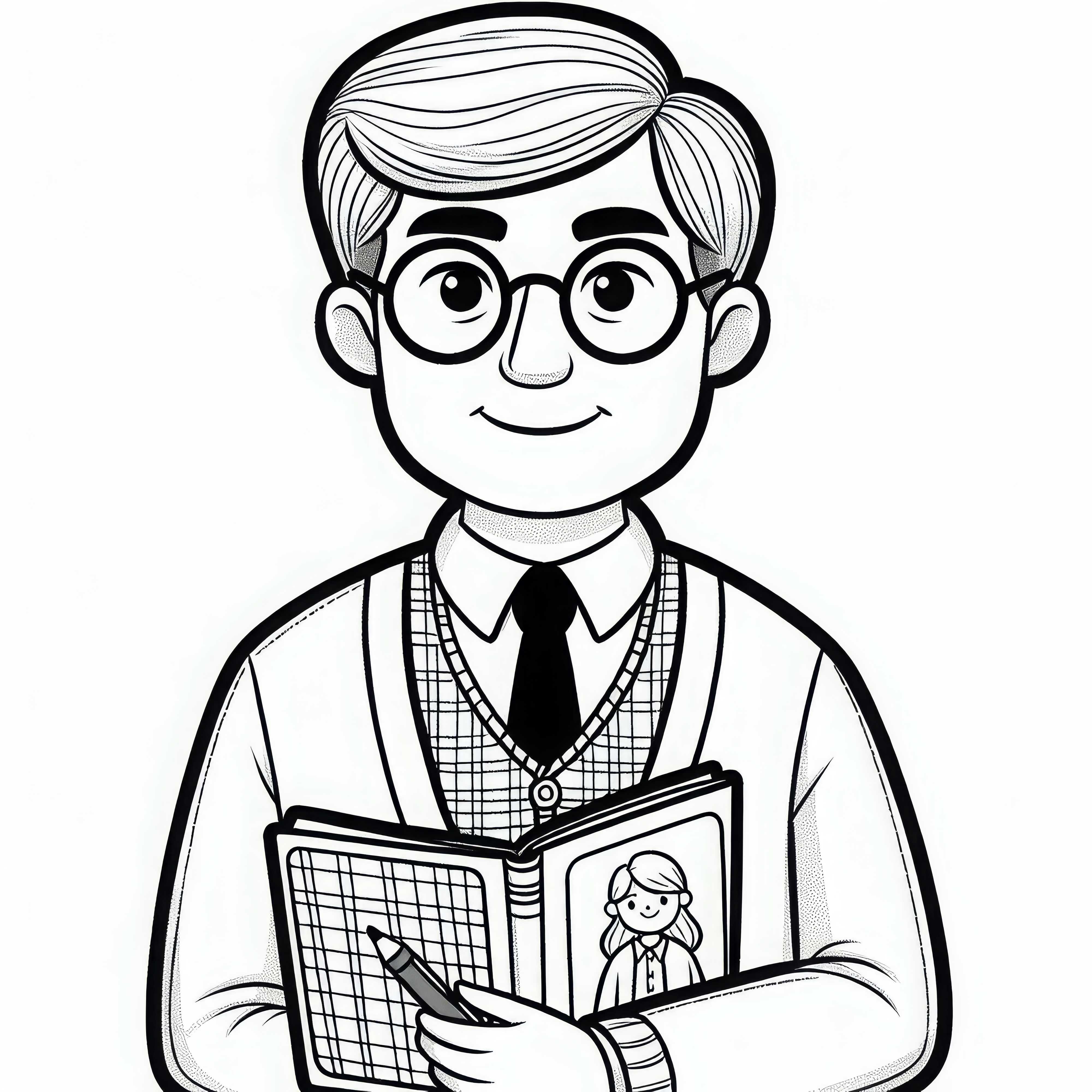 Scarica gratuitamente il disegno da colorare del professore e coloralo online