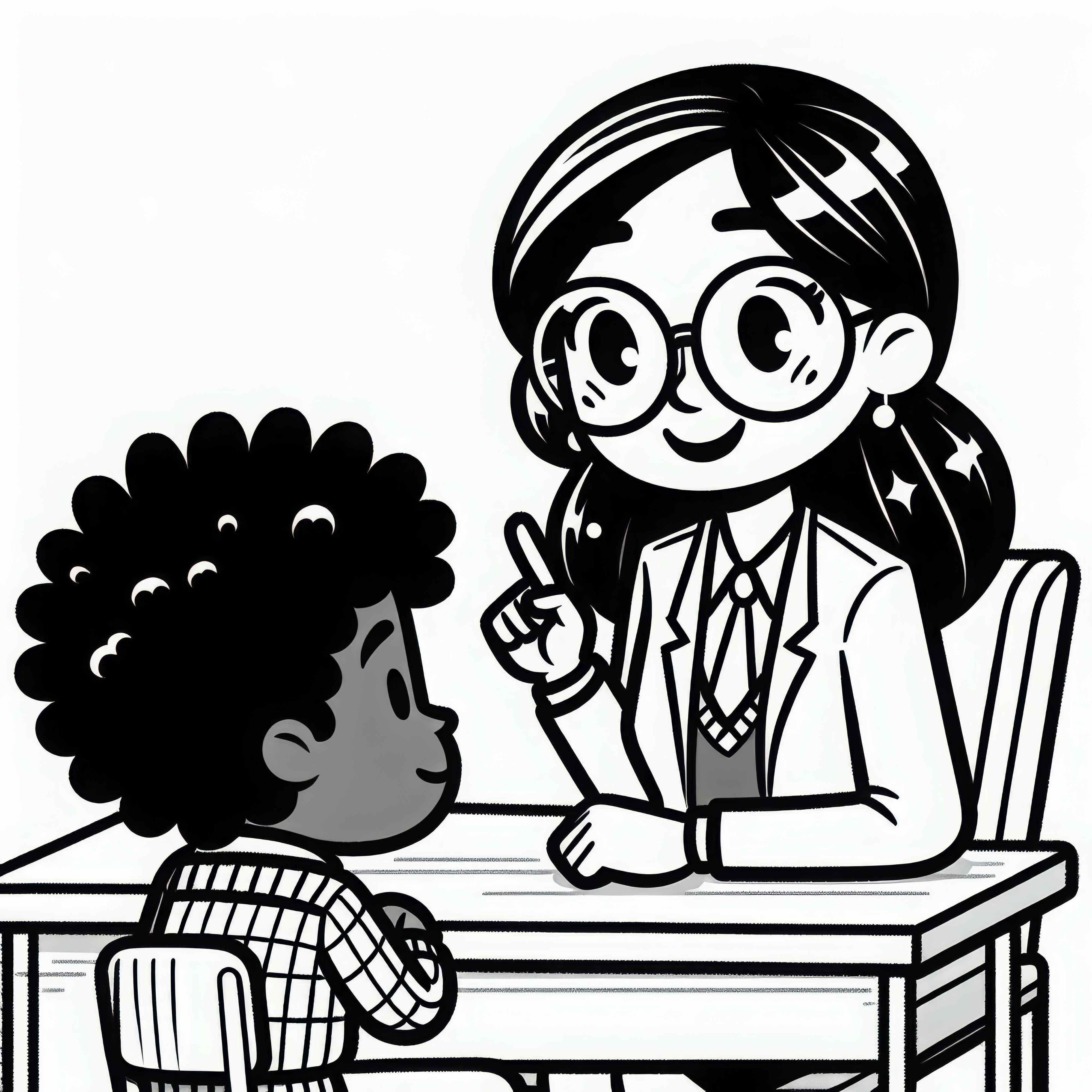 Professoressa discute con gli studenti - disegno da colorare gratuito