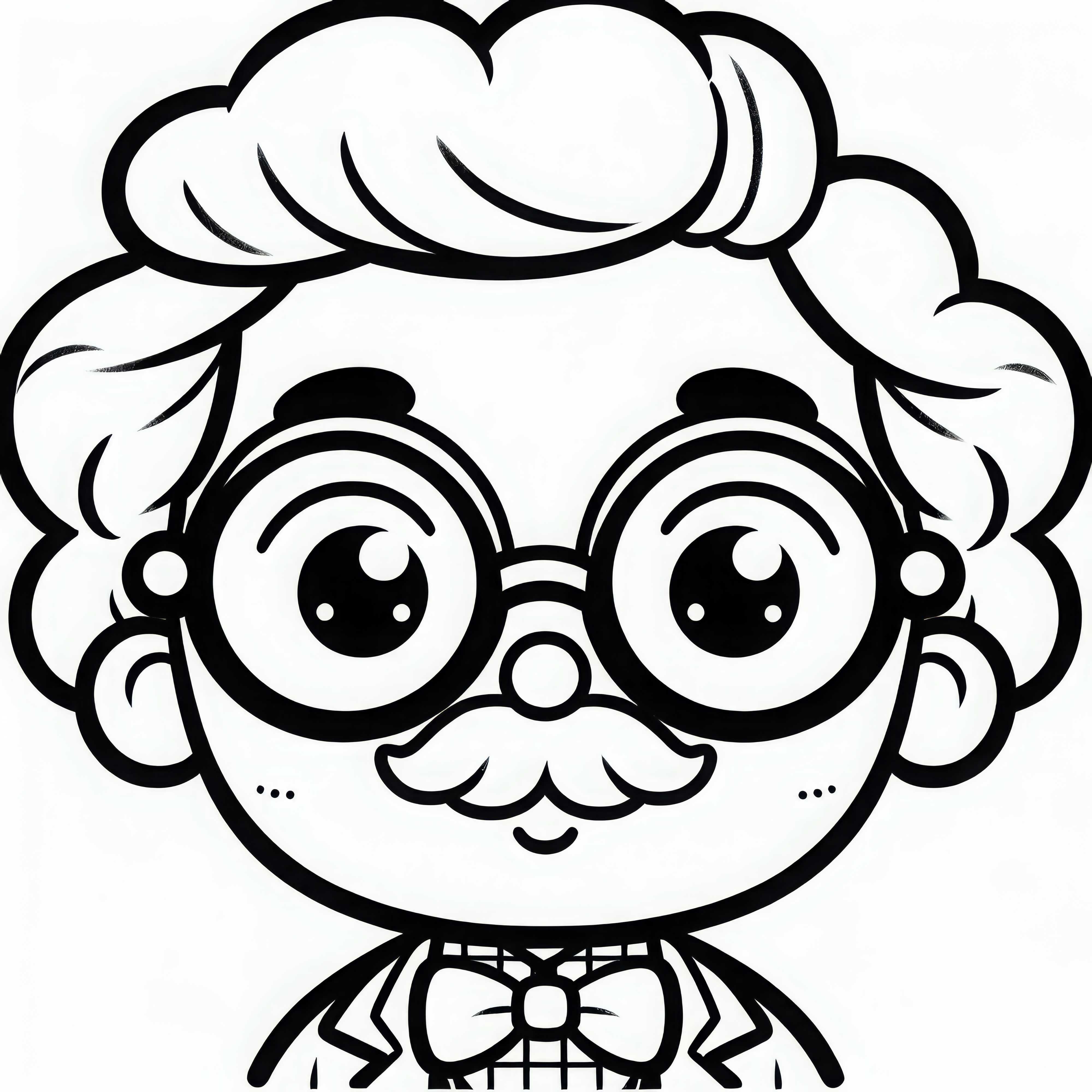 Professore con occhiali - Disegno da colorare semplice gratis