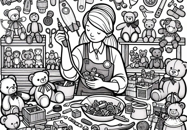 Dibujo para colorear de fabricante de juguetes gratis