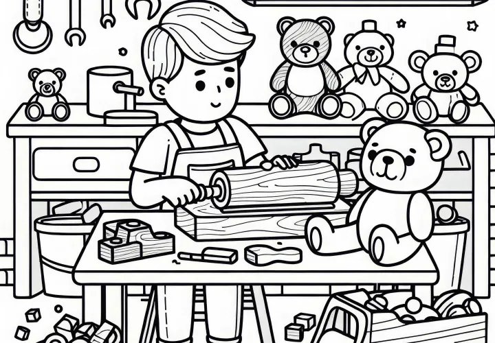 Dibujo para colorear de fabricante de juguetes gratis