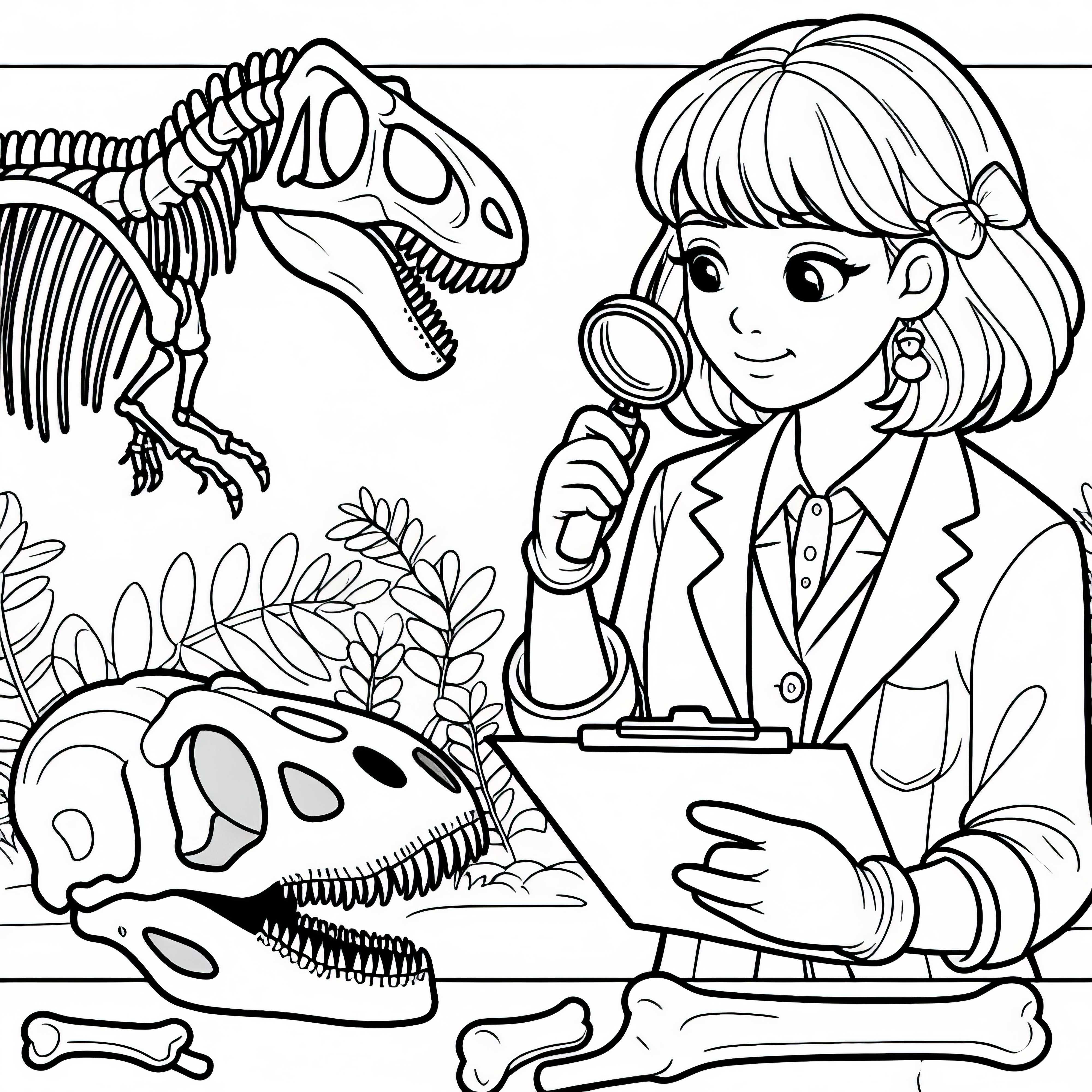 Dinosaurieforskare Målarbok Gratis Nedladdning