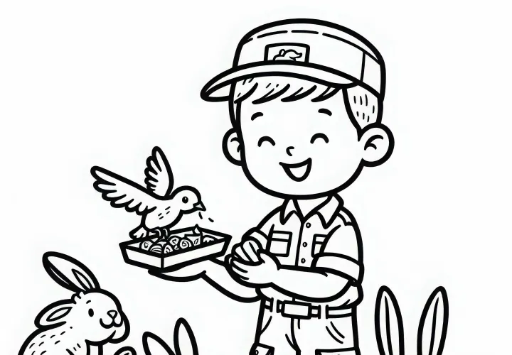 Descarga y colorea gratis una imagen para colorear de entrenadores de animales