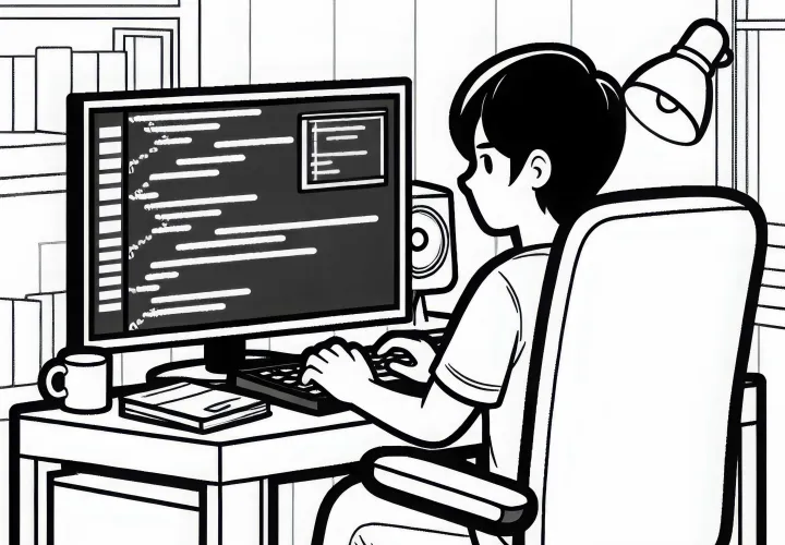 Plantilla para colorear de programador gratis