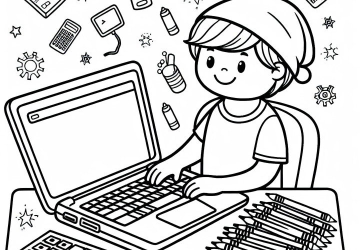 Descarga gratis una imagen para colorear de un programador Descargar gratis una imagen para colorear de un programador
