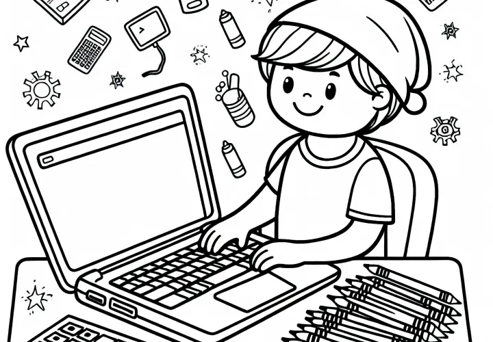 Descargar gratis una imagen para colorear de un programador