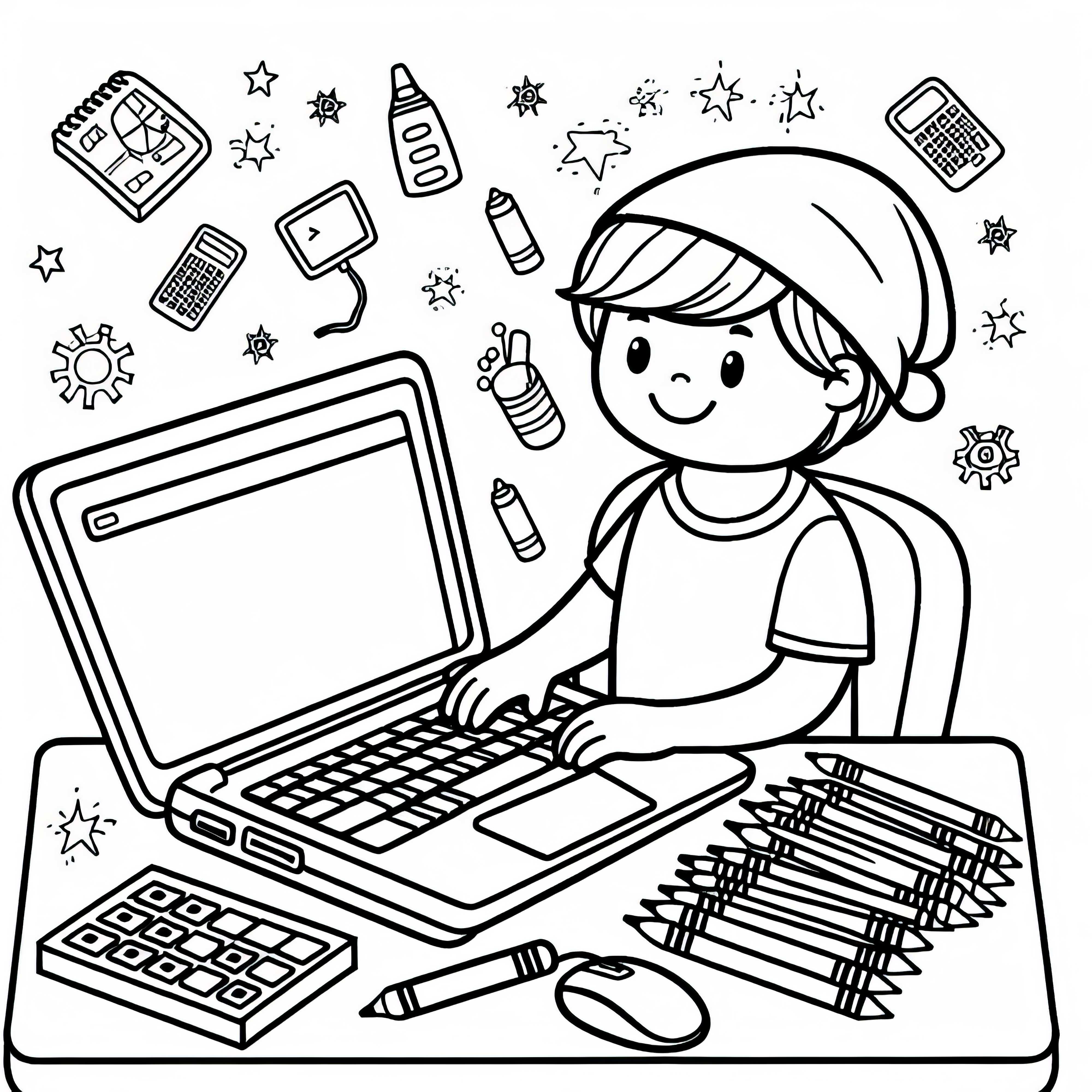 Descargar gratis una imagen para colorear de un programador