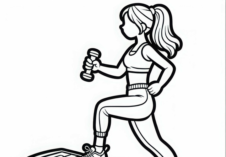 Aerobikdeszkához készült színezőlap – Ingyenes minta letöltésre