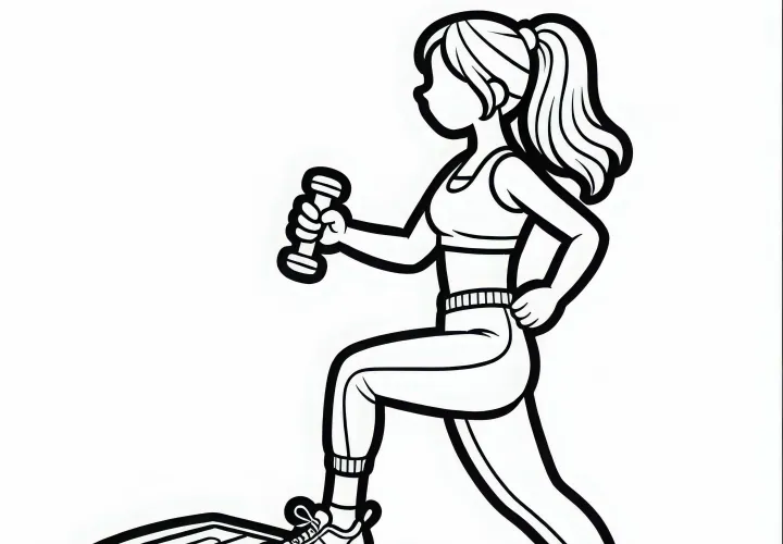 Coloring page for an aerobic board – Free design to download